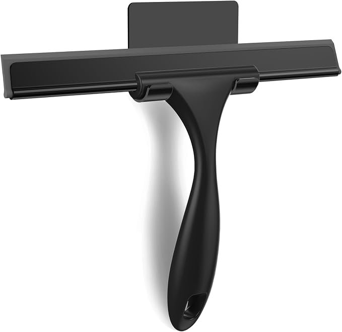 Wall-Mounted Shower & Glass Squeegee with Hanging Handle