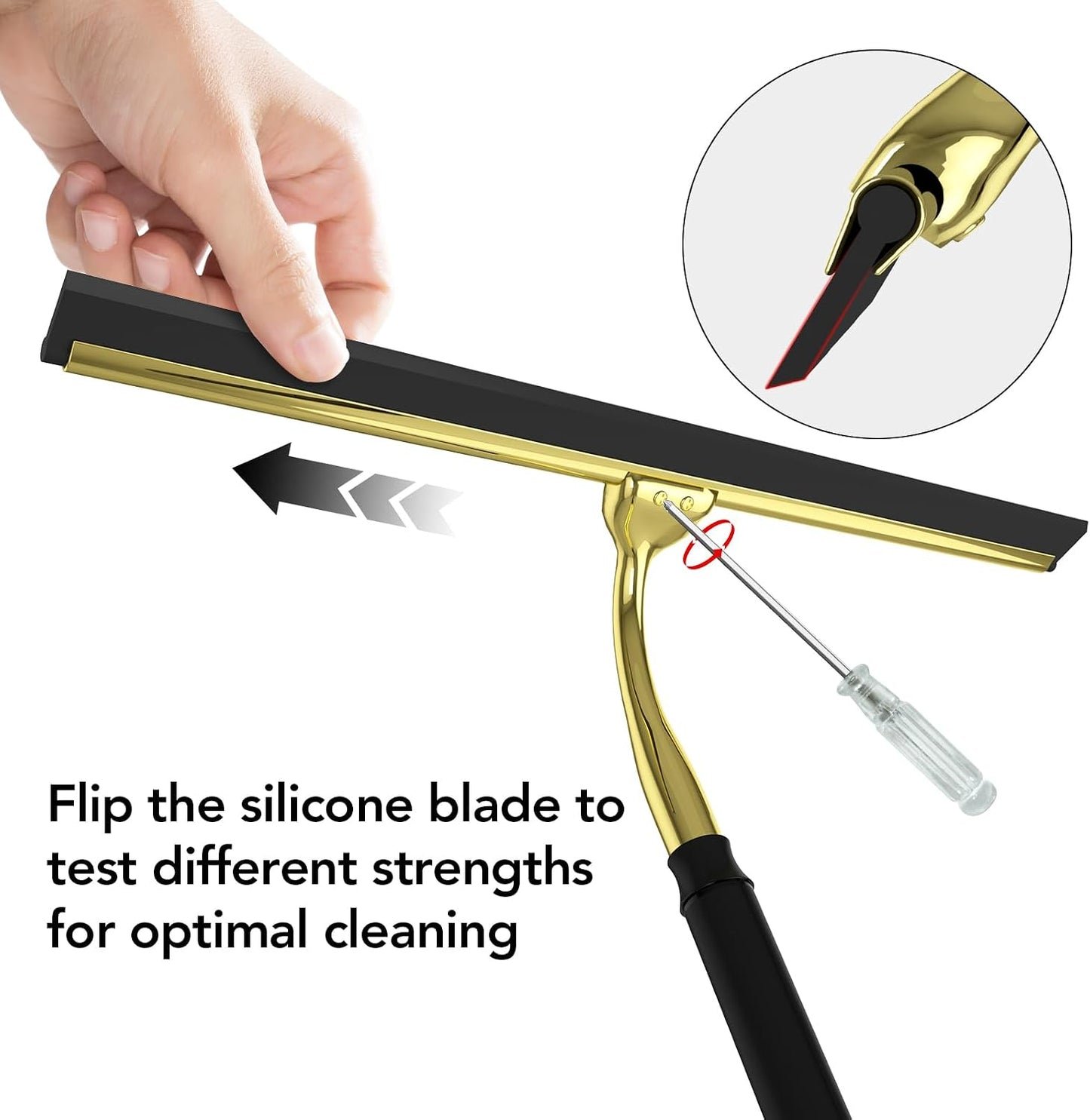 Extendable Telescopic Glass Squeegee with Microfiber Cleaning Pad