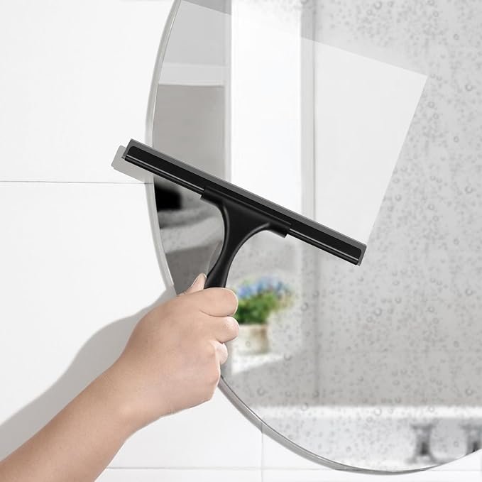Wall-Mounted Shower & Glass Squeegee with Hanging Handle